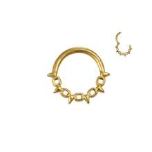 1pc 316 Stainless Steel Segment Nose Ring Punk Style Earrings With Lock Chain Design Spiked Septum Piercing Jewelry