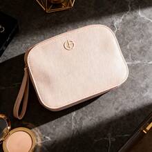 Borsa portaoggetti con cerniera rosa da donna, comoda da trasportare, con uno stile fresco e dolce, adatta per viaggi di lavoro, viaggi, uso quotidiano, conservazione di cosmetici e campioni