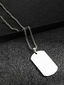 1 Stück Militär-Erkennungsmarken-Halskette für Herren, Titan-Stahl-Anhänger, der nicht verblasst, vielseitiges Streetwear-Accessoire, geeignet für den täglichen Gebrauch, Streetwear, Hip-Hop-Stil - Silber - Übersicht 7