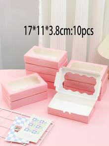 2/5pcs/10PCS/20pcs White/Pink/Black/Brown Gift Box With Transparent Windows - Perfect For Christmas Party Gifts, Wedding Souvenirs And Hand-Written, Sturdy Cartons For Display | Transparent Window Design | Durable Gift Box, Gift Box