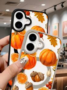 Rustikales Bauernhaus-Ästhetik-Zitrusfrucht-Eichelnuss-Muster, saisonaler Schutz, stoßfeste magnetische Telefonabdeckung, künstlerischer Stil, einzigartiges Design, beste Geschenke für Frauen, kompatibel mit iPhone 17 pro max/17pro/17/Air/16promax/16pro/16plus/16/15promax/15pro/15plus/15/14promax/14pro/13promax/13pro/13/12promax/12/11promax/11pro/11/XSmax/X