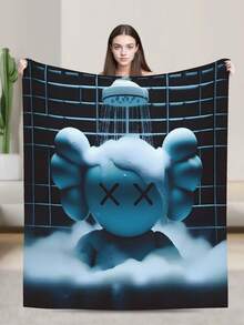Kawss Kawaii Kaw  Blanket Flannel Blanket, Super Comfortable Winter Warm Blanket Summer Air Conditioning Blanket, Soft And Light Bed Sofa Decoration, Not Easy To Shed, Machine Washable - màu đen - Xem 1
