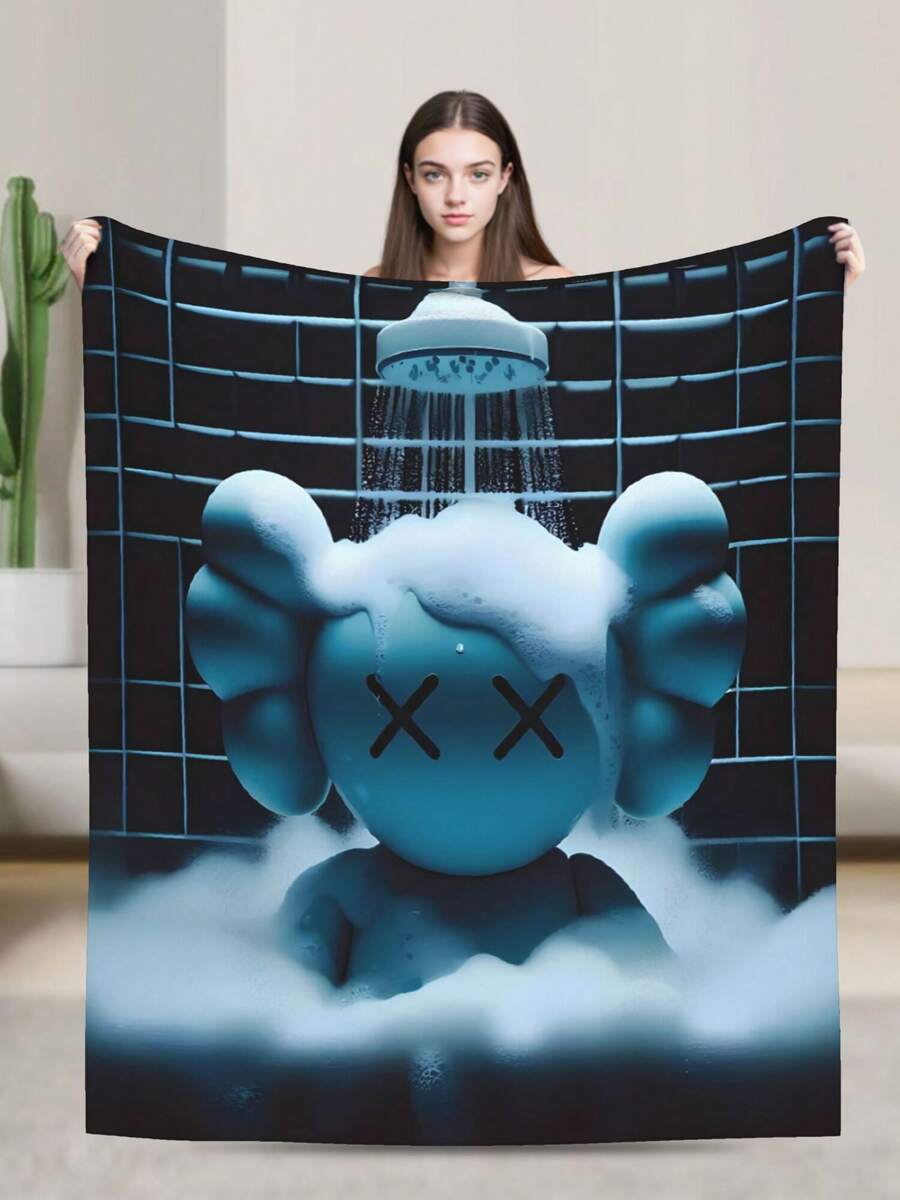 Kawss Kawaii Kaw  Blanket Flannel Blanket, Super Comfortable Winter Warm Blanket Summer Air Conditioning Blanket, Soft And Light Bed Sofa Decoration, Not Easy To Shed, Machine Washable - màu đen - Xem 1