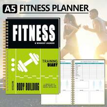 Fitness Journal - A5 Workout Planner & Tracker For Men & Women | Log Book For Gym & Home Workouts | Daily Exercises Progress Tracker For Health & Weight Loss | Achieve Your Wellness Goals,School Supplies,Back To School - Green - View 8