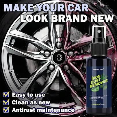 JB-XPCS 车轮清洁喷雾 | 多用途轮毂铁粉去除剂 | 易于使用的扳机式喷嘴 | 适用于所有车型