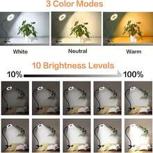 10X Magnifying Glass With Light, Clip-On Magnifier With Light, LED Desk Magnifier With Clamp, 3 Adjustable Brightness Modes LED Magnifying Lamp, Suitable For Bedside, Crafts, DIY Repair - one-size - View 5