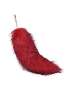 1 قطعة تعليقة حقيبة على شكل ذيل ثعلب مزيف، تعليقة ذيل فرو متعدد الألوان، تعليقة مفتاح على شكل حيوان لطيف، تعليقة مفتاح ذيل ثعلب فرواني زخرفي، اكسسوار فرواني كبير الحجم للتعليق في عيد الهالوين (قد تختلف ألوان الذيل، تعليقة المفتاح عشوائية)