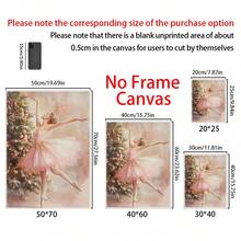 1件圣诞芭蕾舞女演员墙饰，胡桃夹子芭蕾舞主题圣诞装饰，粉色芭蕾节日可打印艺术，帆布壁挂，房间海报，家居装饰，房间装饰美学，房间装饰用品。可选画框，房间装饰。 - 1pc - 查看 3