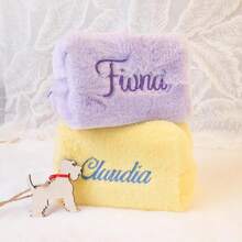 Geantă de depozitare personalizată din pluș, brodată - Geantă de depozitare personalizată cu nume, opțiuni multicolore, organizator divers pentru copii, geantă de depozitare pentru papetărie pentru studenți, cadou pentru copii, geantă de depozitare cu desene animate, cadou de ziua de naștere, cadou de Crăciun