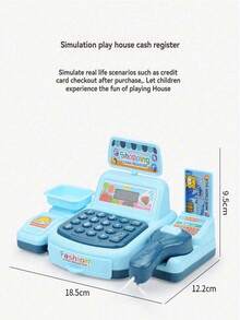 儿童迷你仿真收银机玩具，具备扫描和多功能声光效果，是圣诞节和角色扮演的理想礼物（配件随机发放，手工测量可能存在轻微误差）