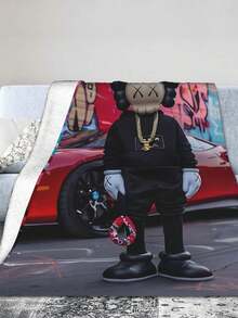 Kawss Kawaii Kaw  Blanket Super Soft Flannel Blanket Lightweight Warm And Comfortable Blanket Adult Gifts For All Seasons No Linting, Machine Washable - màu đen - Xem 4