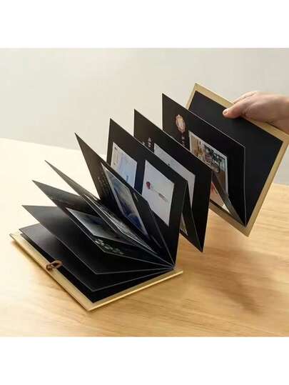 1 pieza Álbum de fotos acordeón (34 páginas/18 pliegues) - Álbum de recortes estilo acordeón - Plegable, rectangular, de papel - Navidad, Halloween, Acción de Gracias, Día de San Valentín, Pascua - Creativo, guardián de recuerdos - ¡Idea de regalo única para mostrar tus recuerdos preciados!