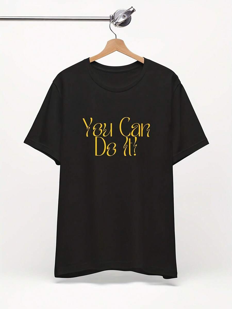 Motivational Uni T-Shirt - You Can Do It! Inspirational Graphic Tee - Soft Cotton Blend Casual Actwear - 款式9 - 查看 1