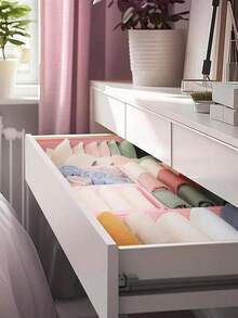14件套布艺抽屉收纳盒 - 可折叠可水洗衣柜收纳盒,适用于内衣、婴儿服装、胸罩、袜子、领带、围巾等,粉色 - 粉色 - 查看 7