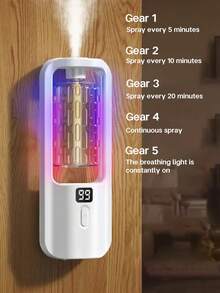 Automatic Aroma Diffuser - Home/Hotel Essential Oil Diffuser, Long-Lasting Room Fragrance Mist, Air Freshener For Office, Rechargeable, Desktop/Wall-Mountable, 5 Adjustable Modes, 6 Fragrance Oils (Ocean, Cologne, COCO, White Tea, White Peach Oolong, Pink Encounter, 7-Color Ambiance Lighting) - Multicolor - View 7