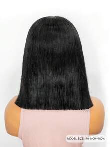 OQ Hair Straight Bob Made Of Human Hair Warm And Comfortable 180% Density 8-14 Inch Pre-Bleached 7x5 Transparent Lace Pre-Cut And Pre-Plucked Natural Color Suitable For Casual Daily Wear Free Shipping - SNatural - View 5