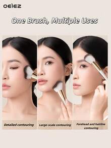OEIEZ 1 Peça Pincel de Maquiagem de Alumínio Profissional, Pode Ser Usado como Pincel de Pó Solto, Pincel de Blush, Pincel Iluminador, Pincel Contorno, Pincel de Maquiagem Multifuncional Ultra Macio, Com Fibra Macia para Facilidade, Pincel de Maquiagem Adequado para Viagem, Presente para Mulheres e Meninas, Pincel de Base, Pincel Corretivo, Pincel de Blush, Pincel Contorno, Pincel de Blush, Pincel Bronzeador, Pincel de Pó, Pincel de Base, Pincel de Blush - Multicolorido - Visão 2