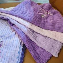 4pcs Thickened Purple Embroidered Square Kitchen Dishcloth, Modern Kitchen Towels, Solid Color Washing Up Cloth, Soft Cleaning Rags, Reusable And Absorbent Kitchen Dishcloths Towels, Kitchen Supplies - Purple - View 7