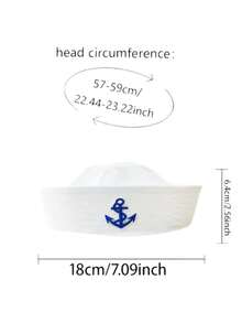 1 pieza Gorro de marinero de poliéster para mujeres y hombres, gorro de capitán de yate, adecuado para Halloween, Navidad, despedida de soltera, cosplay, fiesta de yate, desfile, fiesta de adultos, accesorio de playa para mantener la cabeza caliente en invierno