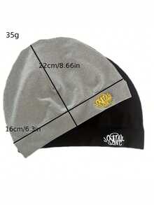 Synaworld品牌刺绣套头针织帽，流行街头嘻哈骷髅帽，复古针织帽冬季服装 - 彩色 - 查看 6