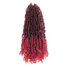 8/12/14 Inch Natural Black Bohemian Braided Crochet Hair Extensions, Pre-Twisted Crochet Curly Hair Ends, Senegalese Twist Crochet Braiding Hair