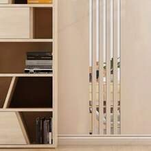 20pcs Silver Long Rectangle Mirror Wall Stickers, Acrylic Self-Adhesive Mirror Decals, Waistline Decor, Suitable For Living Room, Bedroom, Bathroom, TV Background Wall Decoration