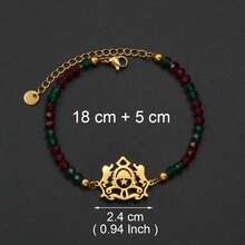 1pc African Berbers Symbol Bracelet Berber Kabyle Style Amazigh Jewelry Gold Plated Maroc Morocco Flag Bangle Wristband - Multicolor - View 4