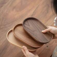1件装托盘，可作餐盘、小吃盘、甜点盘、水果碗，适合盛放茶具、茶点，契合中式饮茶场景，亦可作为客厅装饰、厨房配件，方便奉茶，天然质朴的木纹纹理，适合情人节、斋月、复活节等节日使用。 - 薑色 - 查看 8