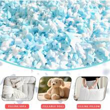 Bean Bag Filler Refill - 1LB Premium White Shredded Memory Foam Stuffing | Compatible With Bean Bag Chairs | Soft, Supportive & Odor-Free Filling For Dolls, Pet Beds And Pillows (Blue&Yellow) - 藍色和黃色 - 查看 3
