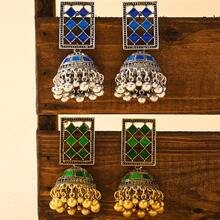 1 Pair Elegant Rhinestone Bohemian Style Earrings, Suitable For Women's Daily And Party Wear