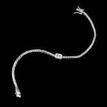 MDFUN 1 Peça Bracelete de Tênis de Zircônia Branco Ouro Cobre Micro-Incrustado, Coração/Retângulo, Versátil e na Moda, Adequado para Uso Diário e Presente para Mulheres