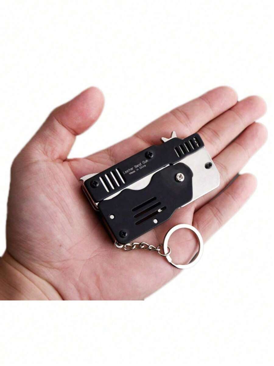 Lanceur de bandes élastiques en métal, lancer de bandes élastiques, décoration de Noël - Design pliable, styles multiples, bandes élastiques souples, longue portée de tir, durable, compact et portable, cadeau parfait pour l'anniversaire, les fêtes, les saisons, Pâques et autres occasions, jouet (style aléatoire expédié) - Couleur/style aléatoire - Voir 1