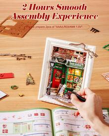 Robotime DIY Modular Miniature House Kit – Snow Party (DP005) & Santa's Toy Shop (DP006) 3D Puzzle Set With Touch-Sensitive LED Lights, A Homemade Christmas Decoration Gift - Santa's Toy Shop (DP006) - View 5