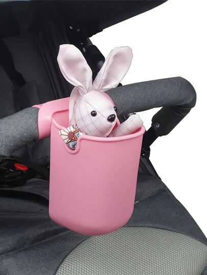 1 pieza Soporte de silicona multifuncional y bolsa de almacenamiento a prueba de salpicaduras, organizador de silicona portátil y multiusos para cochecito, soporte universal de silicona para taza para exterior, adecuado para cochecito, bicicleta, silla de ruedas - Diseño plegable y portátil, regalo ideal para Año Nuevo y Navidad, accesorio para cochecito de bebé