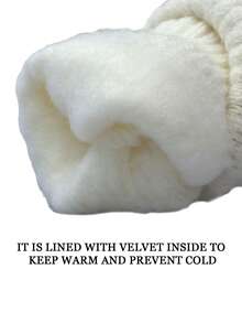 2pcs/Set Winter Knitted Beanie Hat With Thick Lining & Large Brim, Versatile Warm Solid Color Riding & Outdoor Hat And Gloves Set, European And American Style, For Women Winter Gear - Multicolor - View 7