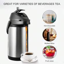 1.9/4 Liter Thermal Coffee Pot With Lever Pump And Cleaning Cloth, Portable Stainless Steel Coffee Carafe, Keeps Drinks Hot, Suitable For Coffee, Hot Water, Beverages, Cocoa, Etc.