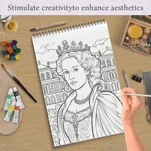 5pcs Adult & Teen Coloring Book Set - Princess, Zen & Portrait Themes - Hardcover Spiral Bound & Saddle Stitched - Perfect Gift For Birthday, New Year, Halloween, Christmas, Valentine's Day, Ramadan - Multiple Formats To Entertain And Inspire Creativity