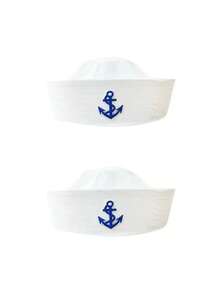 1 pieza Gorro de marinero de poliéster para mujeres y hombres, gorro de capitán de yate, adecuado para Halloween, Navidad, despedida de soltera, cosplay, fiesta de yate, desfile, fiesta de adultos, accesorio de playa para mantener la cabeza caliente en invierno