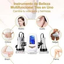 Dispositivo de Radiofrecuencia de Cavitación Ultrasónica, Radiofrecuencia Facial y Corporal,40K 3 en 1 Máquina de Belleza, Masajeador Celulitis Grasa para Abdomen, Cintura, Brazos, Piernas y Caderas - Tipo de Enchufe A USA (110-127V) - Ver 5