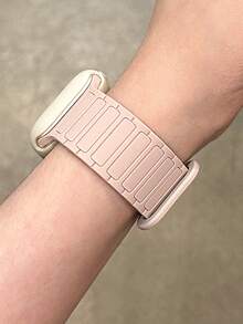 一套双色磁扣硅胶表带+表壳，适用于46mm、38mm、40mm、41mm、42mm、44mm、45mm、49mm表盘，可爱糖果色表带搭配保护壳，兼容苹果Series 11、10、9、8、7、6、5、SE、Ultra 2。 - 粉色 - 查看 6