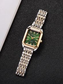 1 件女士优雅石英腕表，钢带，方形表盘，经典奢华风格（仅手表，无盒） - 彩色 - 查看 6