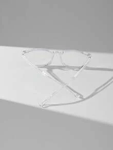 一副男士休闲基础款纯色方形时尚眼镜，适合日常阅读、校园生活穿搭和通勤上班。