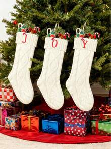 1 pezzo Calza natalizia da 18 pollici, calza lavorata a maglia a trecce di grandi dimensioni, perfetta per decorazioni del camino, decorazioni per feste natalizie, decorazioni per feste di Natale, decorazioni per il camino di casa, decorazioni per la stanza o regali di Natale. Calze natalizie personalizzate con iniziali, decorazioni natalizie per la casa, regali di Natale, decorazioni natalizie - Multicolore - Visualizzare 3