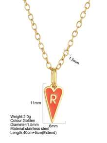 1pc Fashion Personalized 26 Initial Letter Pendant Necklace, Versatile Design Suitable For Christmas Wear & Gift - Gold - View 24