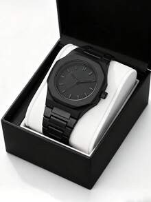 1PC Men Fashionable And Minimalist Quartz Watch, Polygonal Dial, Suitable For Daily Wear, Gifts For Friends On Holidays Such As Birthdays, Christmas, Thanksgiving, Etc