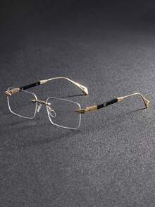 Męskie okulary retro z metalową oprawką, bez oprawek, eleganckie, idealne do codziennego dojazdu do pracy, do noszenia na co dzień, do fotografii, na wakacje na świeżym powietrzu, a także jako prezent na powrót do szkoły, idealne na Halloween, Boże Narodzenie, Wielkanoc, Walentynki, Dzień Niepodległości, Święto Dziękczynienia i Nowy Rok - Wielokolorowe - Zobacz 2