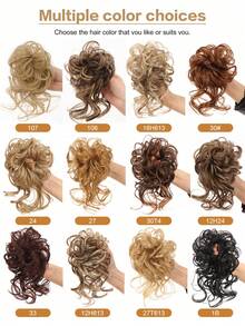 凌乱发髻发片波浪卷发合成发髻松紧带发髻假发圈马尾辫接发女款 - 彩色 - 查看 8