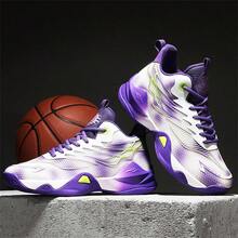 Men's Shoes Fashion Sneakers Breathable Running Shoes Men Arch Support Basketball Shoes Non Slip Sport Shoes Size:38-46 - White Purple - View 5