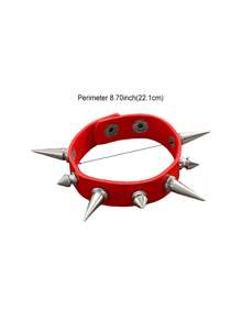 1pc Punk Style Rivet Leather Bracelet, Fashionable Couple Accessory Suitable For Men & Women, Ideal For Holidays, Parties, Daily Wear, Wonderful Gift For Halloween, Christmas, Thanksgiving, Birthday