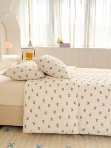 Bộ ga trải giường bằng sợi microfiber mềm mại với họa tiết nơ và trái tim - Bộ chăn ga gối 2/3 món tốt nhất - Bao gồm 1 ga trải giường và 1/2 vỏ gối - Giá cả phải chăng, chất lượng cao, phù hợp với giường đơn, giường đôi, giường cỡ lớn, quà Giáng sinh lý tưởng. - trắng - Xem 6